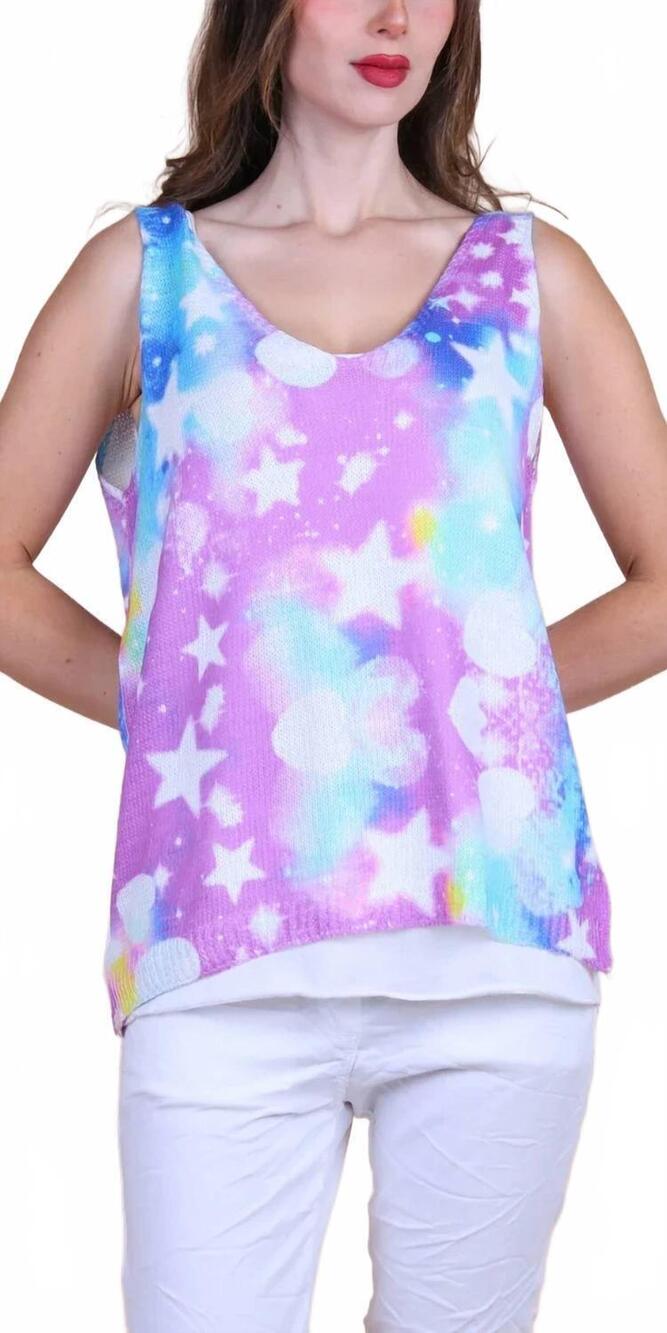NEW GIGI MODA cosmo knit tank in white